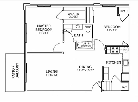 a floor plan of a small house with a bedroom and a living room